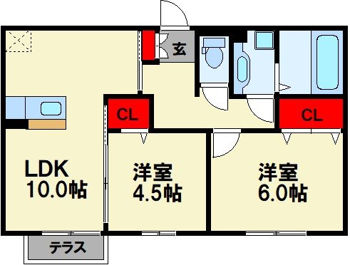 ディールーム後藤寺 B棟 間取り