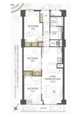 日商岩井今泉マンション 間取り図