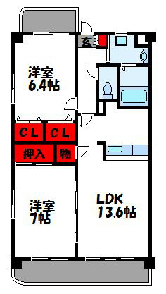 ハイランド花見 201号室 間取り