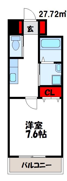 SK千鳥駅前 803号室 間取り