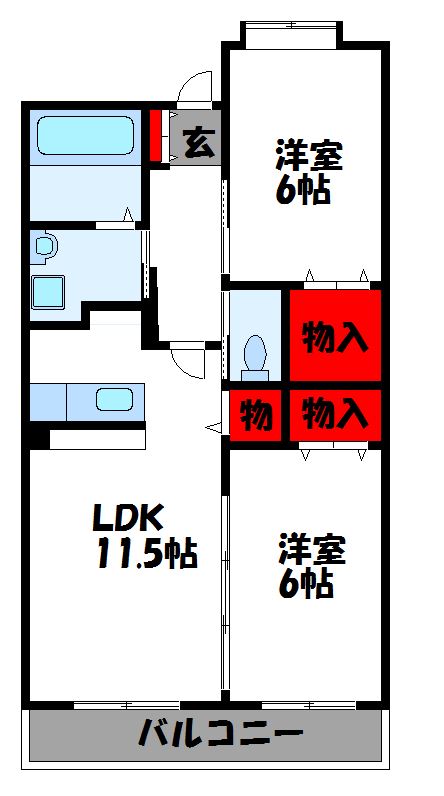 ホクリマンションⅠ 603号室 間取り