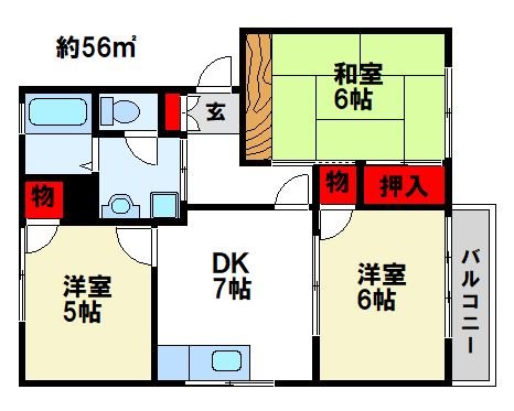 ジャルダンソレール北　C棟 間取り