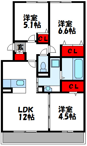 セリシールA棟 202号室 間取り