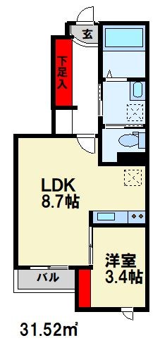 eclat closette二日市（エクラ　クローゼット） 間取り