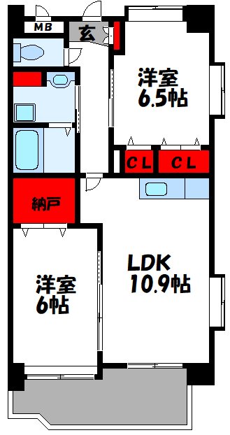 リベルタ新宮 603号室 間取り