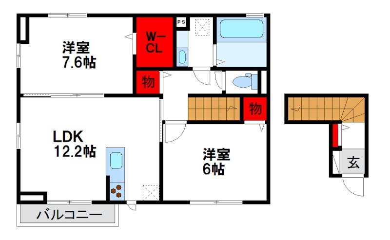 TORISIA花見が丘 201号室 間取り