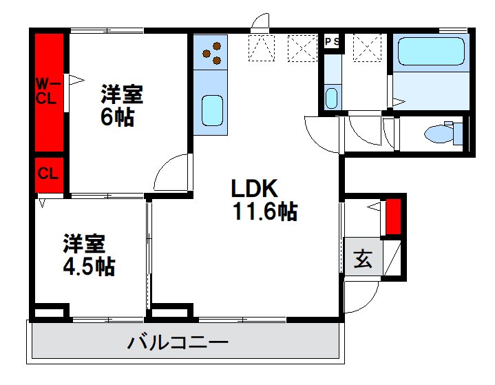 TORISIA花見が丘 103号室 間取り