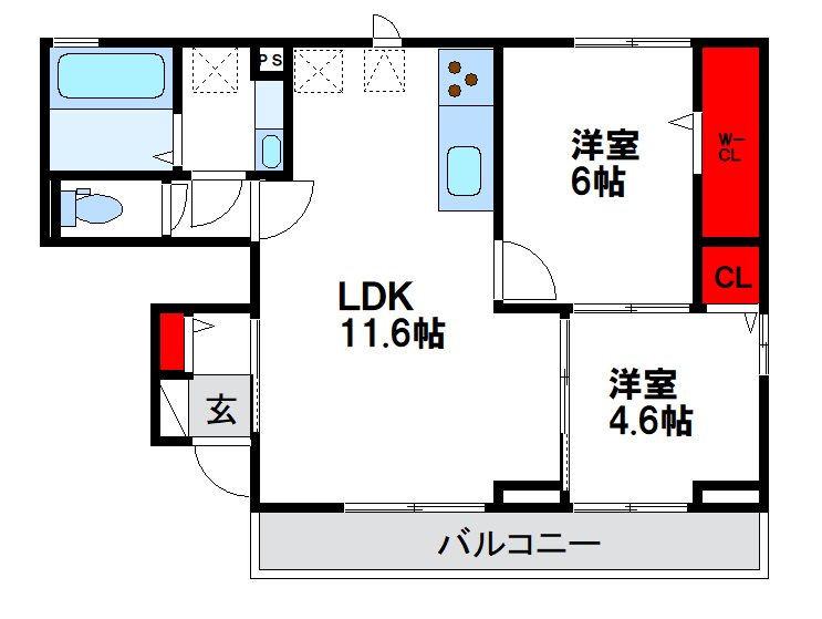 TORISIA花見が丘 106号室 間取り