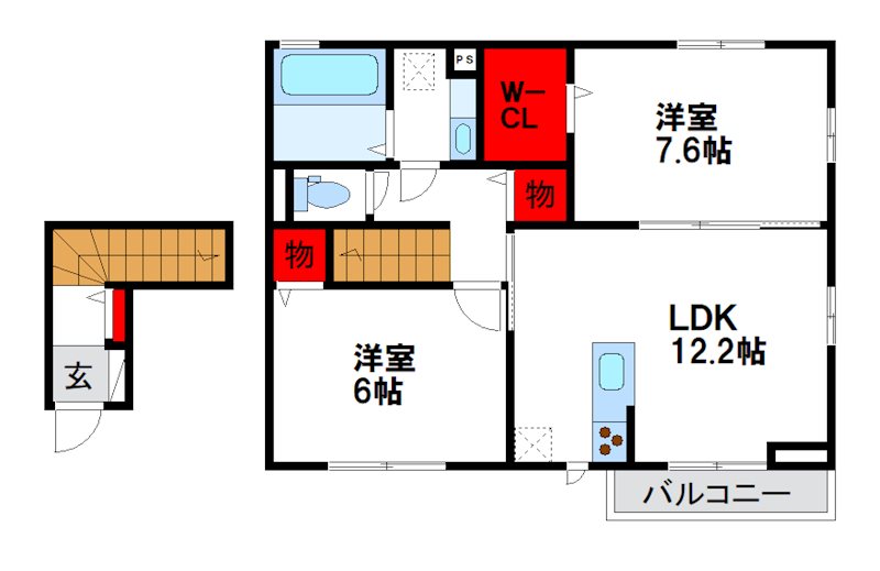 TORISIA花見が丘 206号室 間取り