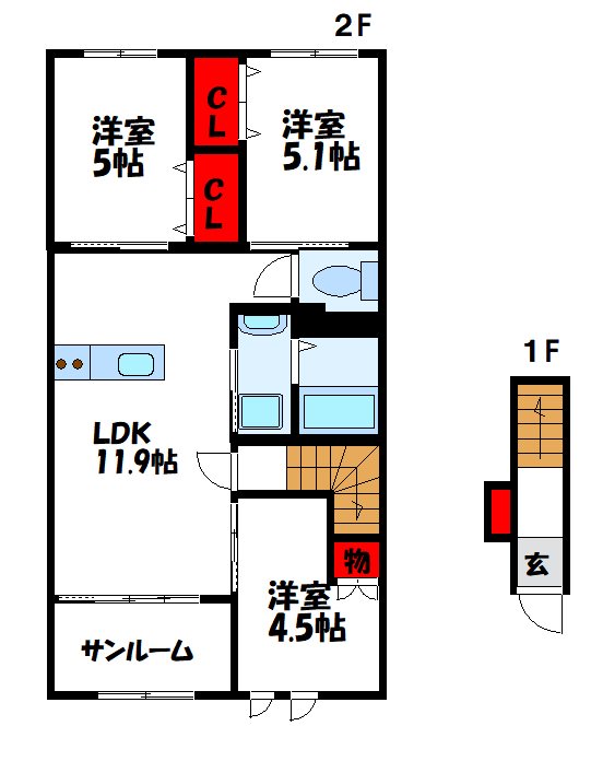 セレッソ 203号室 間取り