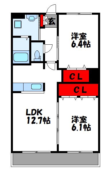 シャインフォレスト 102号室 間取り