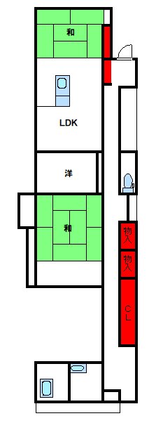 津屋崎貸家 間取り