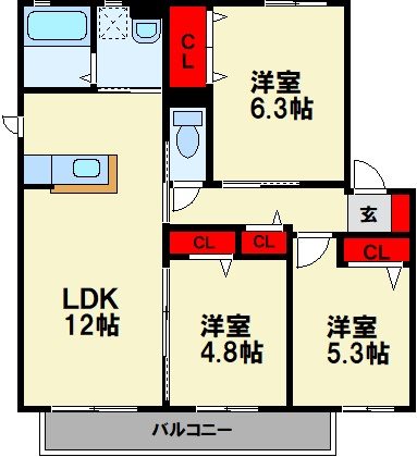 メゾン蛍ヶ丘 D棟 間取り