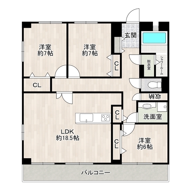 セレイン香椎花園B棟 間取り
