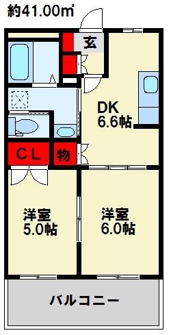 福岡県遠賀郡芦屋町山鹿 間取り