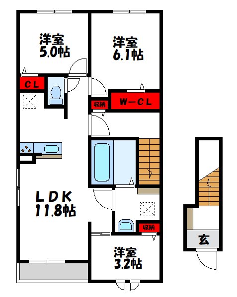 福岡県遠賀郡遠賀町別府 間取り