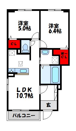 福岡県遠賀郡遠賀町別府 間取り