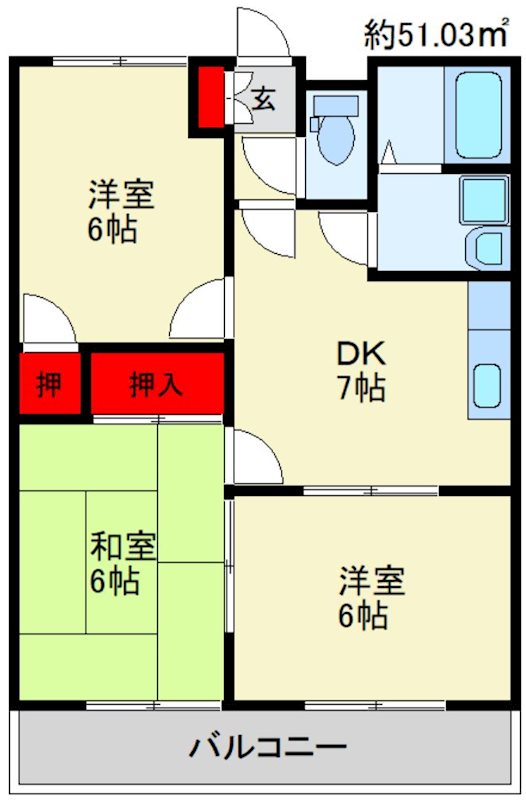 サンコート立岩 B棟 間取り