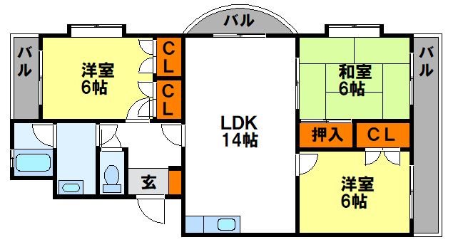 グリーンハイツ水城Ａ 間取り