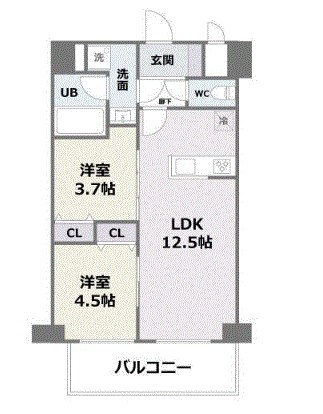 エフパルク高宮Ⅱ 間取り