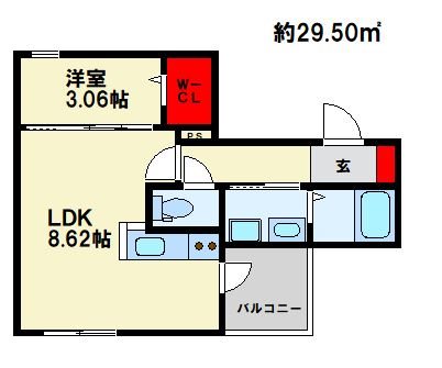 ラクラス南福岡South 間取り