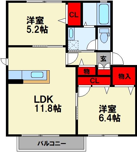 アベニール A棟 間取り
