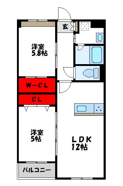福岡県宗像市自由ヶ丘２丁目 間取り