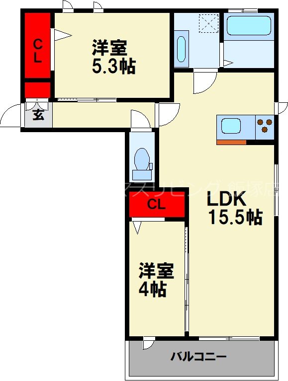 D-roomさんよう B棟 間取り