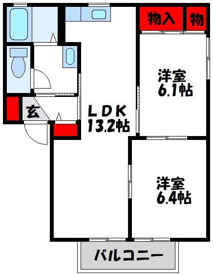 福岡県遠賀郡水巻町二東１丁目 間取り
