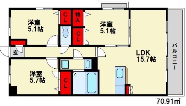 ソシアⅢ 間取り