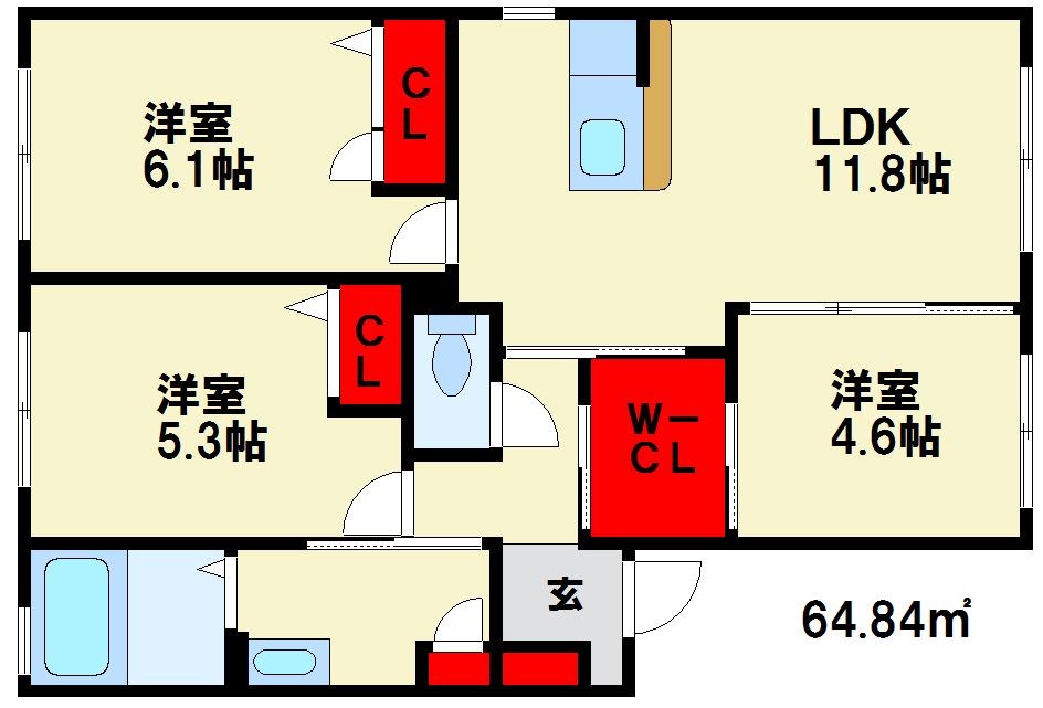 シャトーグレイス　B棟 間取り