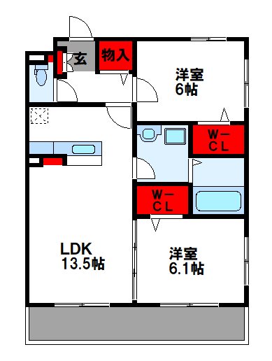 福岡県糟屋郡志免町片峰３丁目 間取り
