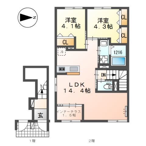 福岡県糟屋郡粕屋町原町２丁目 間取り