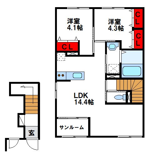 福岡県糟屋郡粕屋町原町２丁目 間取り