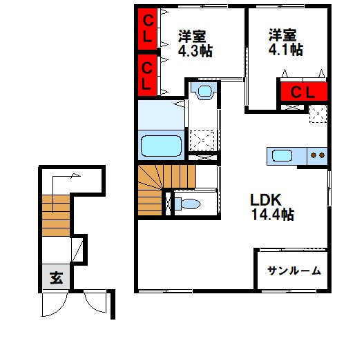 福岡県糟屋郡粕屋町原町２丁目 間取り