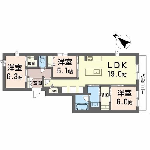 シャーメゾン レスリジェアルカディア 間取り