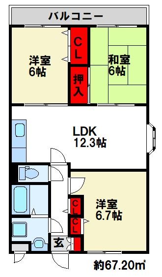 ウイング都府楼南 間取り