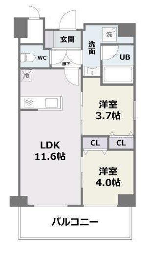 エフパルク高宮Ⅱ 間取り