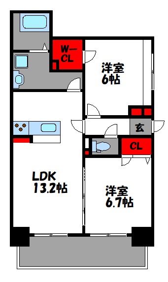 カーサプラス香椎駅前 間取り