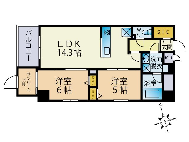 Odaki Bldg OTEMON 間取り