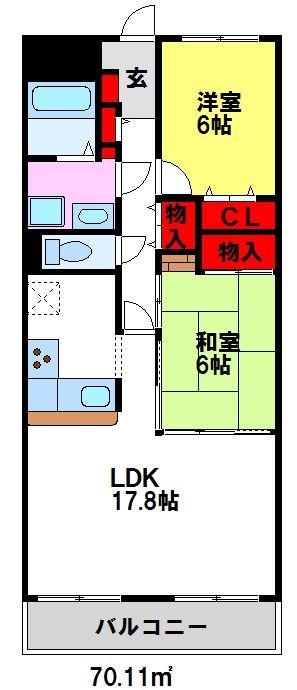 アソシア鳥栖ヴィンテージスクエア 間取り