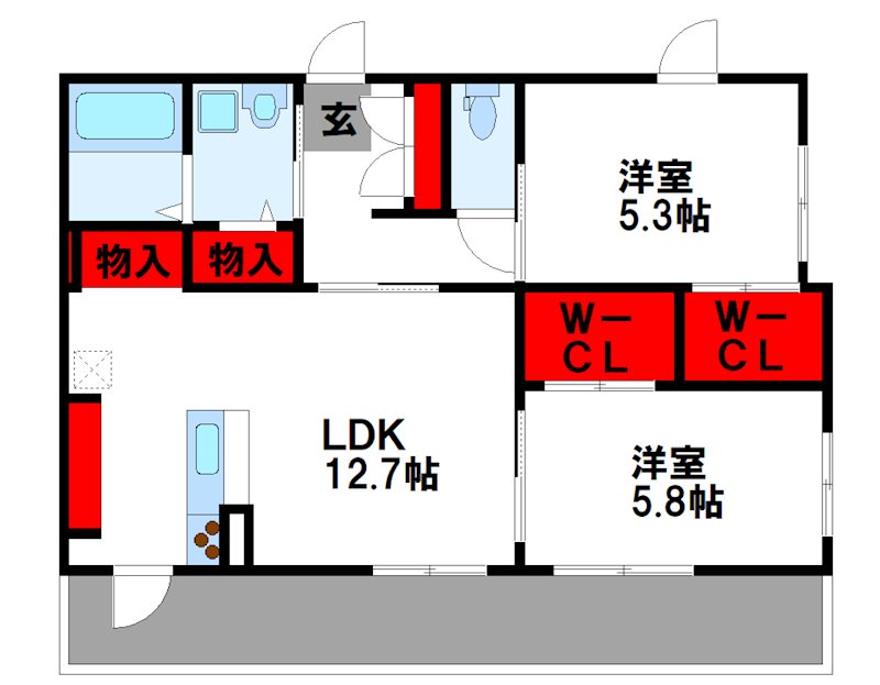 福岡県糟屋郡粕屋町柚須 間取り