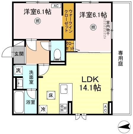 (仮称)D-ROOM樋井川4丁目 間取り