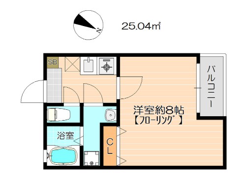 クレフラスト空港北B棟 間取り