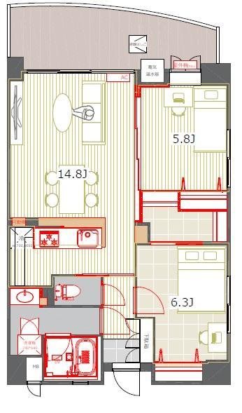 アントゥール薬院 間取り