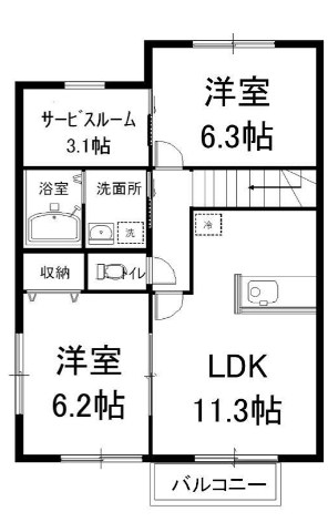 エルメゾン荒江 間取り