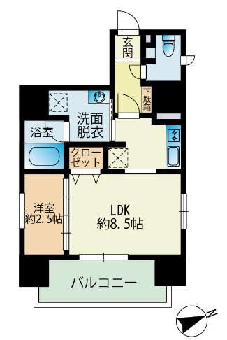 サニークレスト渡辺通 間取り