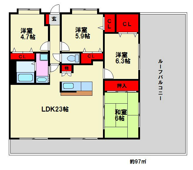 福岡県福岡市南区三宅２丁目 間取り