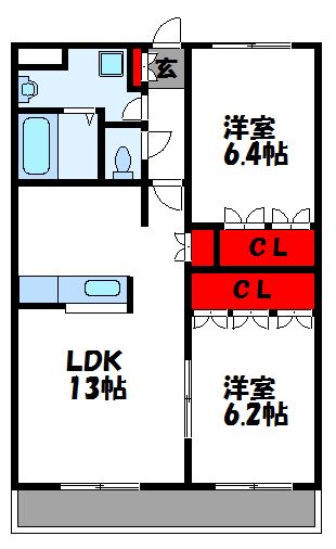 福岡県福津市津屋崎７丁目 間取り
