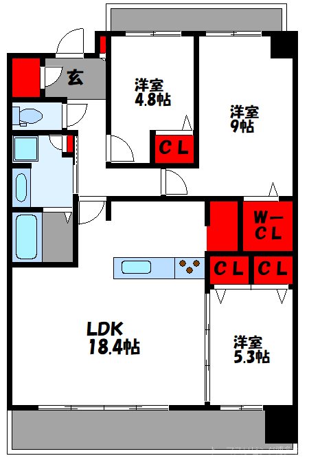 S-RESIDENCE百道aureate 間取り